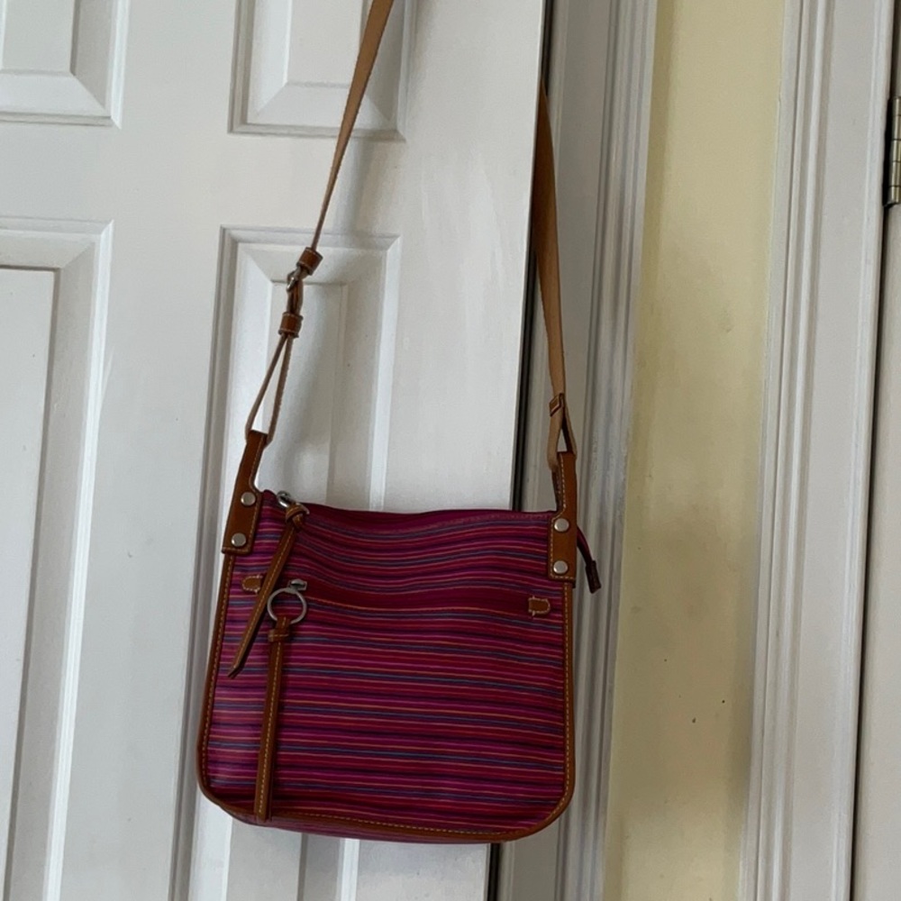 Fossil Pink and Brown Crossbody Bag